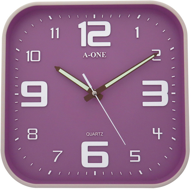 A-ONE 金吉星 莫蘭迪夜光數字方形掛鐘 TG-0340, 顏色隨機