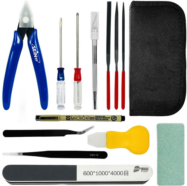 세인티에프 프라모델 공구 14종 + 파우치 세트, 1세트