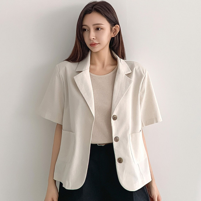 BURU N JUDY 女款 Haze 亞麻外套 BORGJK501B