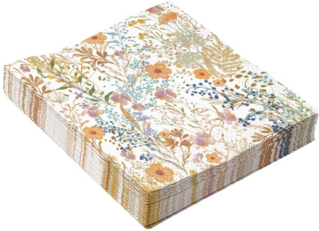 Ilsangsokbanzzak 民族風花朵設計餐巾紙, 3個, 20入, 混合顏色