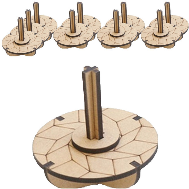 민화샵 전통문양 나무팽이 만들기 세트 착시팽이A TDPWD0112, 혼합색상, 10세트