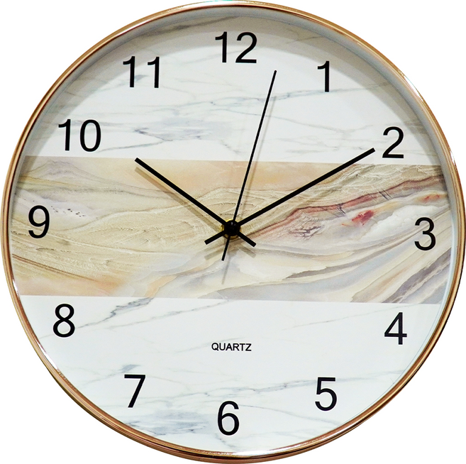 StyleG 時代家居 北歐時尚靜音掃描時鐘, 撞色大理石紋