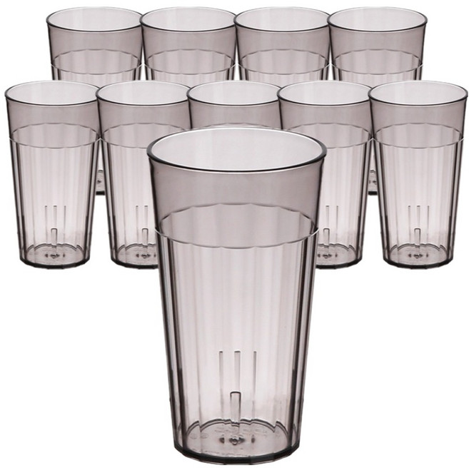 플라라 PC 원형 물컵 C38 370ml, 스모그, 10개