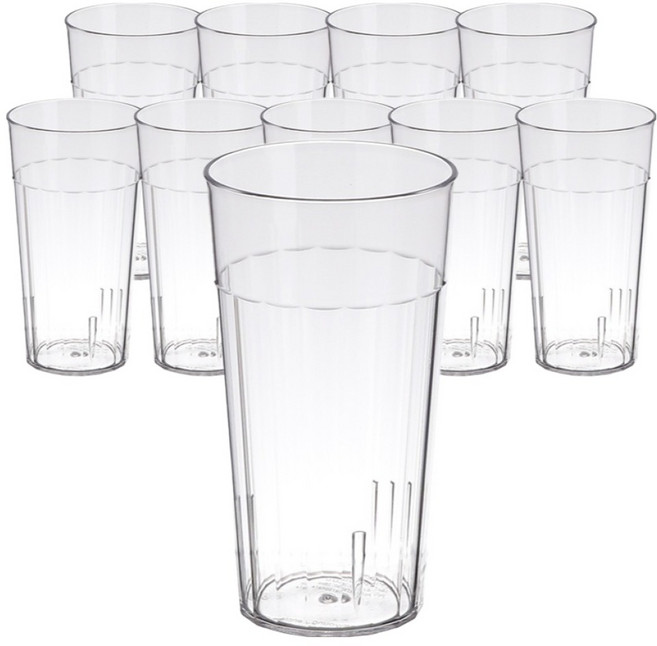 플라라 PC 원형 물컵 C50 480ml, 투명, 10개