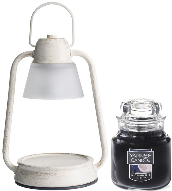 양키캔들 스몰자 + 비콘 미니캔들워머 선물세트, 샴페인, 미드썸머나잇