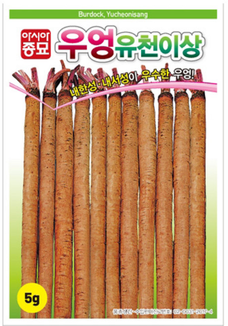 아시아종묘 씨앗 우엉 유천이상 5g, 1개