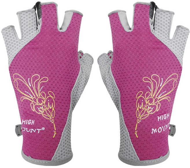 하이마운트 와플 콤비 스포츠 반장갑 양손착용 세트, PINK, 1세트