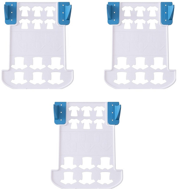 쏠라프 차곡차곡 드레스 옷정리 트레이, 블루, 3개