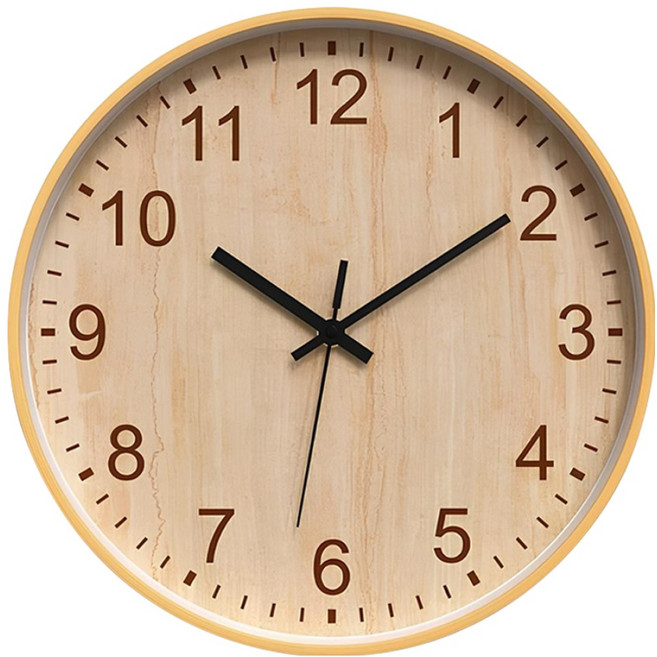 SUNORO 淺色木紋掛鐘 12吋, 棕色