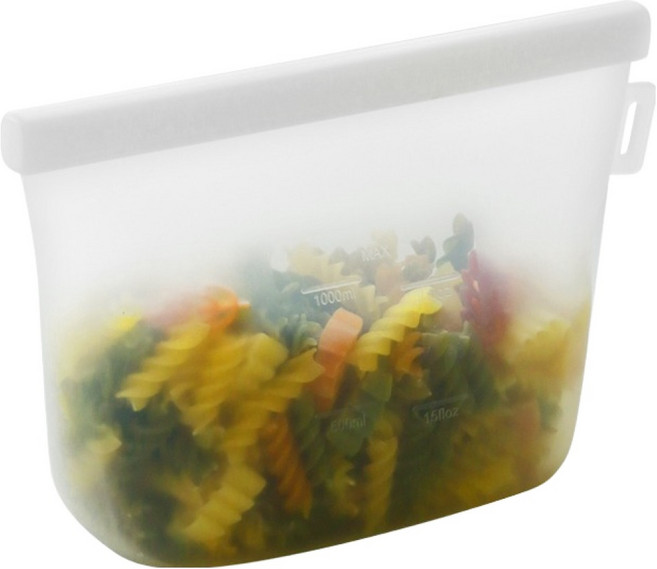 lilive 더블락 실리콘 지퍼백 화이트, 1L, 1개입, 1개