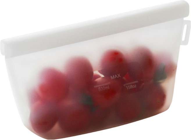 lilive 더블락 실리콘 지퍼백 화이트, 500ml, 1개입, 1개