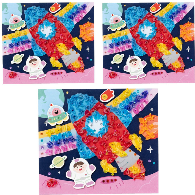 민화샵 종이 입체 모자이크 꾸미기 세트 우주 UDOPP0581, 혼합색상, 3세트