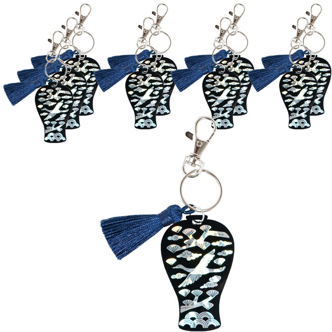 민화샵 자개 스티커 키링 학 S240021A, 혼합색상, 10개