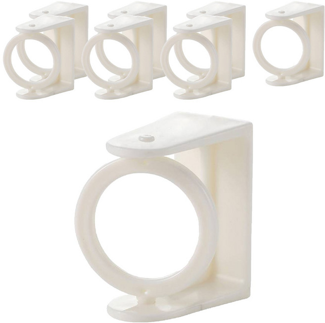 솔브리빙 무타공 360도 회전 압축봉 고리 홀더 8p, 화이트