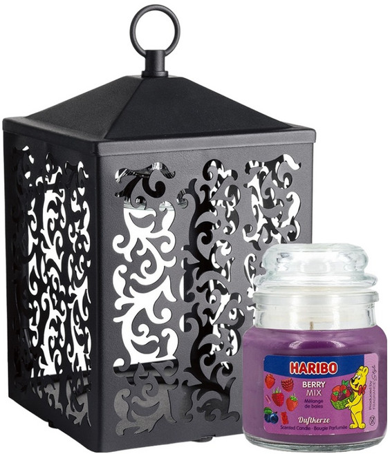 하리보 캔들 스몰자 + 코티지 미니캔들워머 선물세트, 블랙, 베리믹스