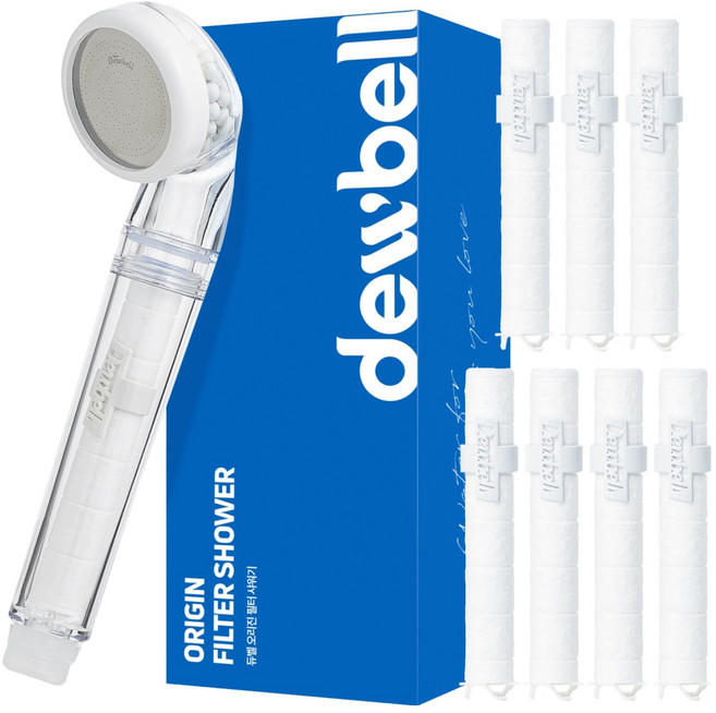 듀벨 오리진 필터샤워기 + 리필필터 7p 세트, 1세트, 화이트