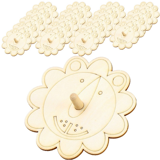 민화샵 나무팽이 만들기 세트 사자 UDOWD003F, 혼합색상, 20세트