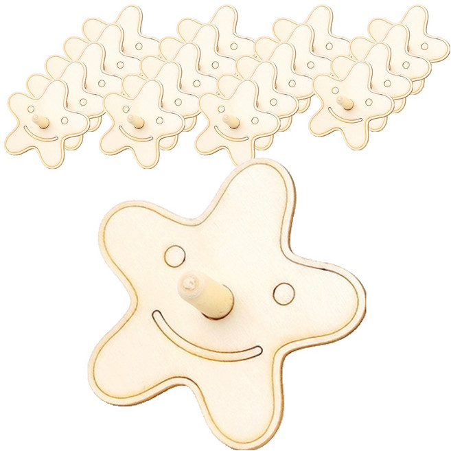 민화샵 나무팽이 만들기 세트 별님 UDOWD0037, 혼합색상, 20세트