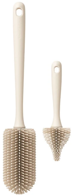 마더케이 실리콘 젖병 브러쉬 2종 세트, 1세트, 크림 - 쿠팡