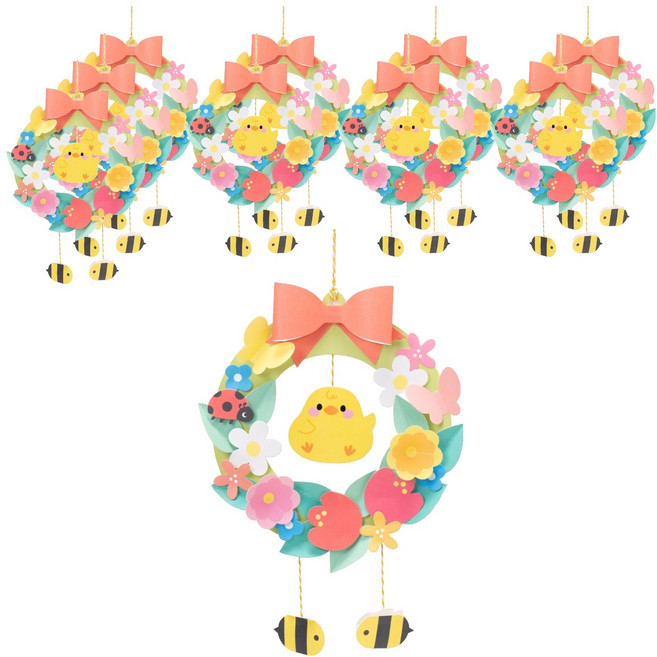 민화샵 봄 종이 리스 만들기 UDPPP0360, 혼합색상, 10세트