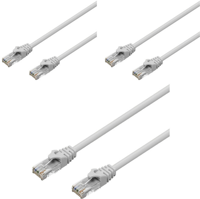 랜스타 CAT.6 UTP DIRECT 1Gbps 랜케이블, GREY, 3개, 2m