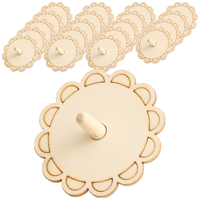 민화샵 나무팽이 만들기 세트 둥근해 UDOWD0036, 혼합색상, 20세트