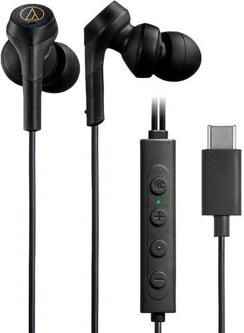 오디오테크니카 노이즈캔슬링 C타입 인이어 이어폰, 블랙, ATH-CKS330NC