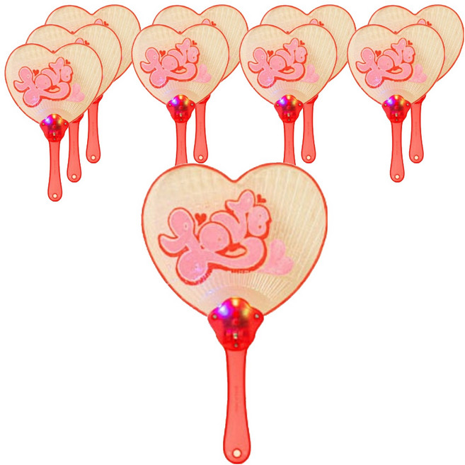 민화샵 LED 부채 만들기 I230056, 하트, 10개