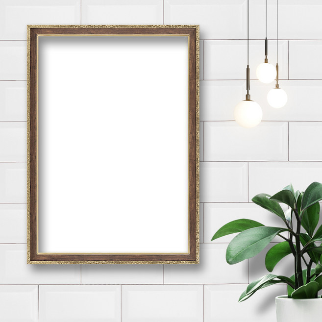 상장 그림 포스터 벽걸이 액자 프레임, 1개, 슬림 앤틱 월넛