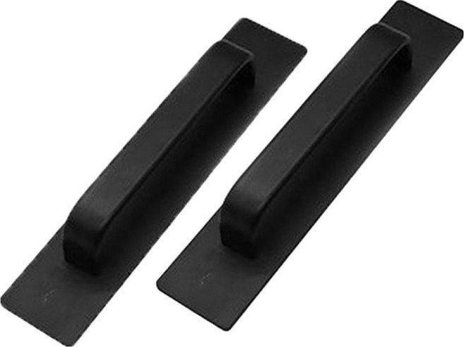 미누네 무타공 전면 고정 베란다 손잡이, 블랙, 2개