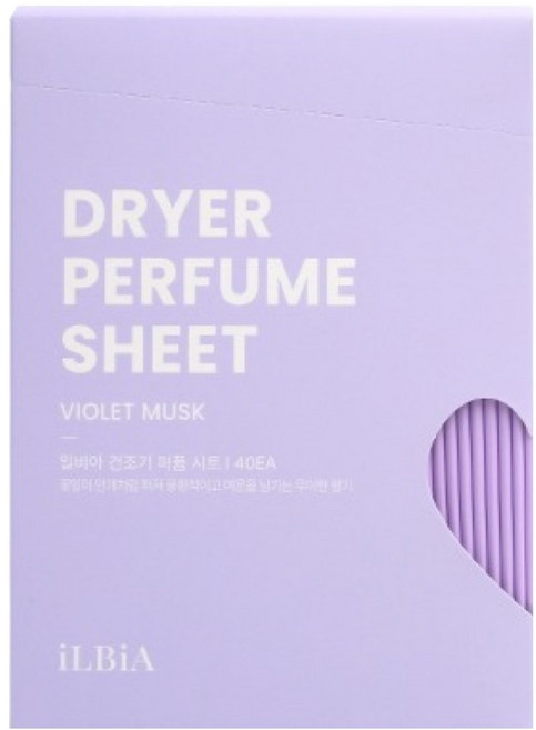 일비아 건조기 퍼퓸 시트 섬유유연제 바이올렛 머스크 본품, 40개입, 1개
