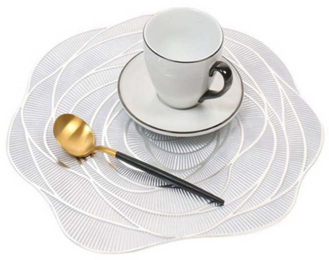 북유럽 스타일 고급 테이블매트, 실버, 2개, 38 x 38 cm