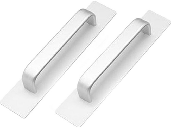 미누네 무타공 전면 고정 베란다 손잡이, 실버, 2개