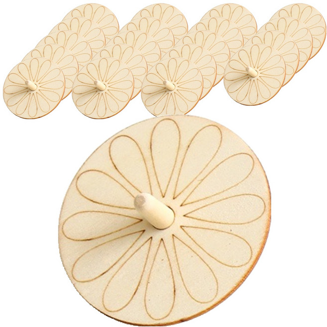 민화샵 나무팽이 만들기 세트 국화꽃 UDOWD0034, 혼합색상, 20세트