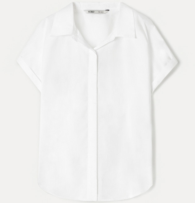 미쏘 여성용 에센셜 롤업 반팔 면셔츠