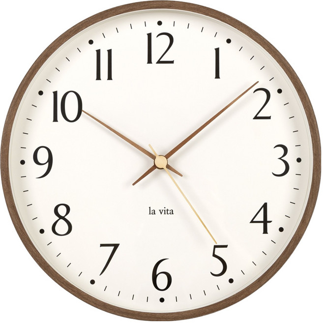 라비타홈 티크 라인 벽시계, 티크 브라운