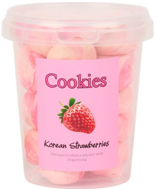 아리감성 딸기 머랭쿠키 원통형, 38g, 1개