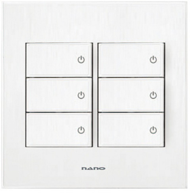 나노전기 아트2 SIMPLE 중6구 스위치 인테리어 아크릴 배선기구 화이트, 1개