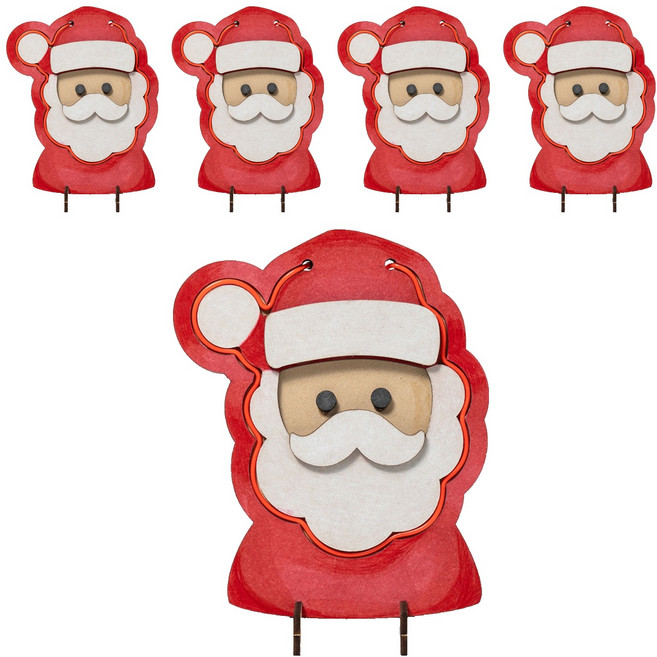 민화샵 MDF 네온사인 액자 만들기 산타 UDPWD1094, 혼합색상, 5세트