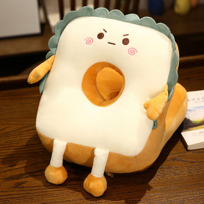 HONDONI 四季水晶超柔冰涼雙面午睡枕, 憤怒款 白色 + 卡其色