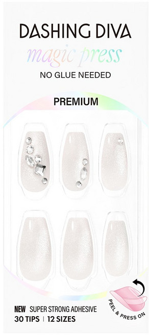 데싱디바 매직프레스 네일팁 세트 에끌라, 화이트 + 실버, 1개