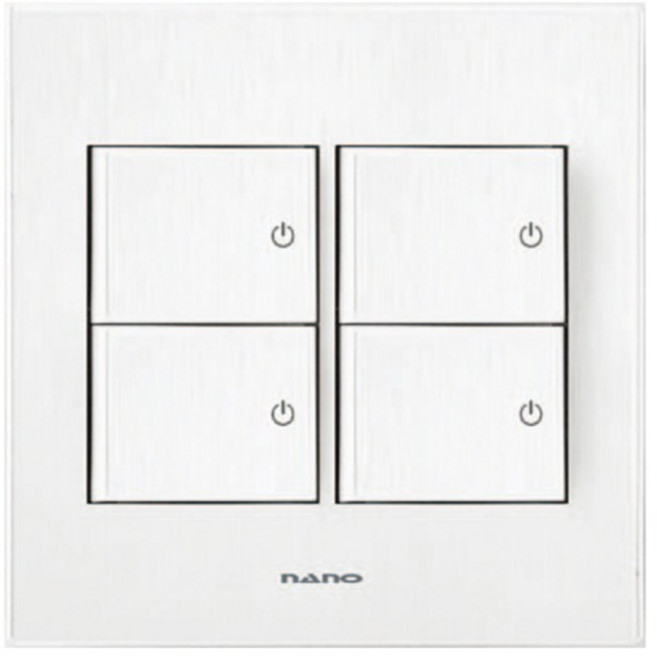 나노전기 아트2 SIMPLE 중4구 스위치 인테리어 아크릴 배선기구 화이트, 1개
