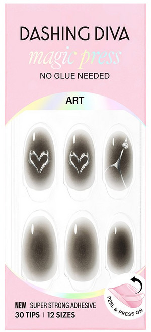 데싱디바 매직프레스 네일팁 세트 스모크 쉐이드, 블랙 + 화이트 + 실버, 1개