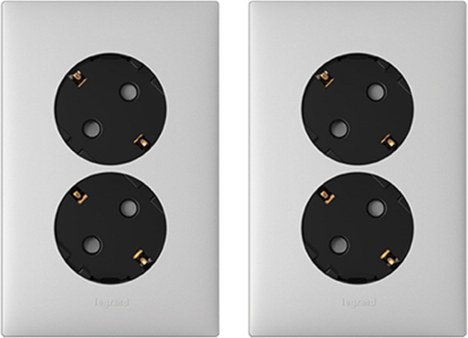 르그랑 아펠라 Simple 45도 핀타입 2구 매입 콘센트 실버, 2개