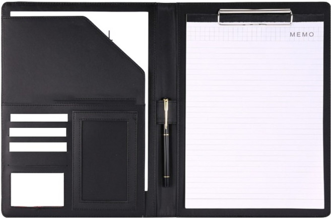 탑피아 사무용 계산기 결재판 케이스, 가죽 블랙, 1개