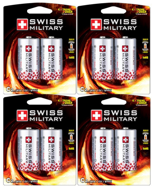 스위스밀리터리 알카라인 C형 LR14 카드형 건전지, 2개입, 4개