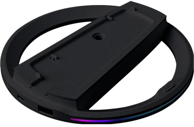 스페이스쉴드 소니 플레이스테이션 PS5 프로 슬림 호환 스펙트라 RGB 조명 콘솔 수직 버티컬 스탠드 받침대, 블랙, 1개