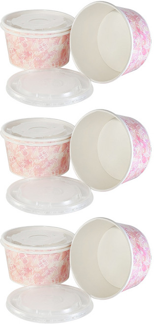 免洗紙湯杯 附蓋, 3個, 3組