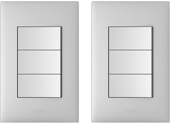 Legrand 羅格朗 Apela 銀色 Simple 3開開關, 2個