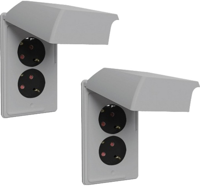 르그랑 아펠라 실버 Simple 방우 2구 매입콘센트 세로형 45도 방적형, 2개